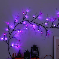 Halloween Spider Willow Vine Twig Decoration Lights Spider Bats Branches Lights