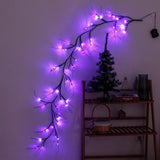 Halloween Spider Willow Vine Twig Decoration Lights Spider Bats Branches Lights