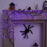 Halloween Spider Willow Vine Twig Decoration Lights Spider Bats Branches Lights