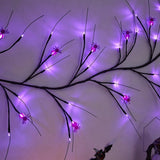 Halloween Spider Willow Vine Twig Decoration Lights Spider Bats Branches Lights