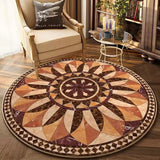 Retro Round Floor Mat Home Room Anti Slip Mat Home Decoration Style 5