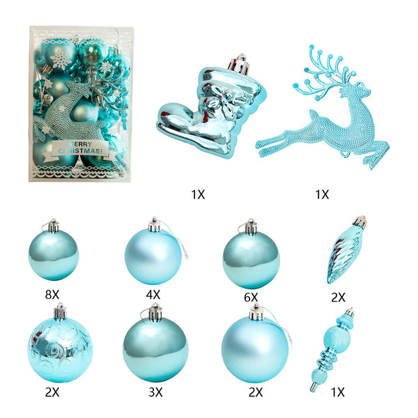 30Pcs Christmas Decorations Tree Hanging Balls Christmas Tree Ornaments Set Xmas Party Decor Blue