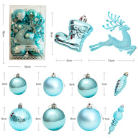 30Pcs Christmas Decorations Tree Hanging Balls Christmas Tree Ornaments Set Xmas Party Decor Blue