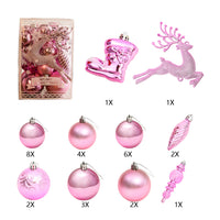 30Pcs Christmas Decorations Tree Hanging Balls Christmas Tree Ornaments Set Xmas Party Decor Pink