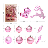 30Pcs Christmas Decorations Tree Hanging Balls Christmas Tree Ornaments Set Xmas Party Decor Pink