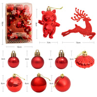 30Pcs Christmas Decorations Tree Hanging Balls Christmas Tree Ornaments Set Xmas Party Decor Red