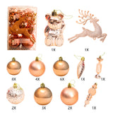 30Pcs Christmas Decorations Tree Hanging Balls Christmas Tree Ornaments Set Xmas Party Decor Rose Gold