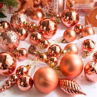 30Pcs Christmas Decorations Tree Hanging Balls Christmas Tree Ornaments Set Xmas Party Decor Rose Gold