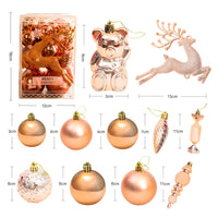 30Pcs Christmas Decorations Tree Hanging Balls Christmas Tree Ornaments Set Xmas Party Decor Rose Gold