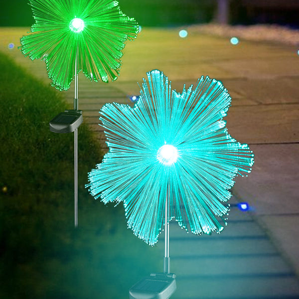 2Pcs Solar Garden Stake Lights Color Changing Microfiber RGB Light Outdoor Garden Pathway Yard Decoration Style 3