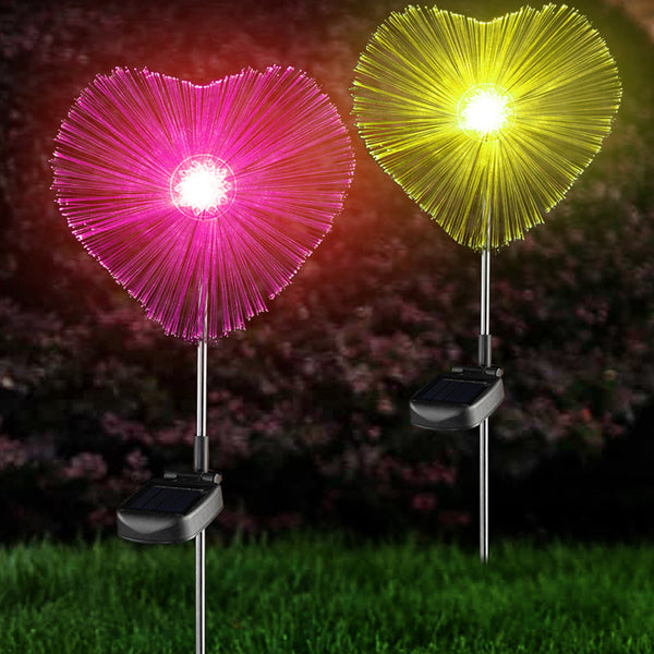 2Pcs Solar Garden Stake Lights Color Changing Microfiber RGB Light Outdoor Garden Pathway Yard Decoration Style 4