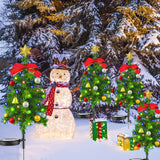 4Pcs Solar Christmas Tree Lights Outdoor Garden Decorative Lights