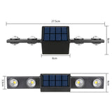 2pcs Solar Wall Lights Garden Decor Lights UP and Down Luminous for Fence Yard White