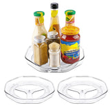 2Pcs Lazy Susan Turntable Pantry Kitchen Storage Rotating Spice Rack Organizer