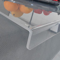 Clear Acrylic Cutting Board Anti-Slip Transparent Chopping Board with Edge for Kitchen Counter