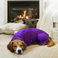 Pet Bathrobe Clothes Dog Bathrobe Towel Purple