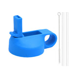 Replacement Wide Mouth Straw Lid Flip Cap Set Compatible with HydroFlask Wide Mouth Water Bottle Blue