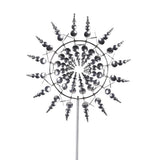 Unique and Magical Metal Windmill Kinetic Metal Wind Spinners Garden Decoration Silver