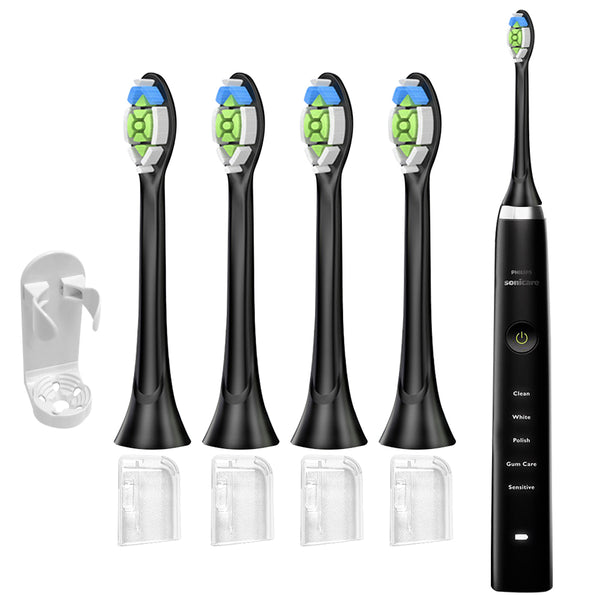 4Pcs Replacement Electric Toothbrush Heads Compatible with Philips Black