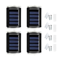 4Pcs Solar Wall Lights Garden Fence LED Lights Outdoor Yard White Light