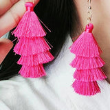 5 Pairs of Barbie Inspired Earrings Hot Pink Dangling Drop Statement Earrings for Women