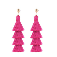 5 Pairs of Barbie Inspired Earrings Hot Pink Dangling Drop Statement Earrings for Women