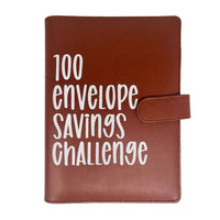 100 Envelope Challenge Binder Budget Planner Savings Challenge Book Brown