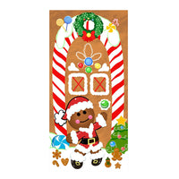 Christmas Santa Door Covers Backdrop Background Banner Christmas Party Decoration Style 1