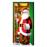 Christmas Santa Door Covers Backdrop Background Banner Christmas Party Decoration Style 2