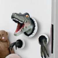 3-Piece Set Wall-Mounted Dinosaur Sculpture Props Home Art Dinosaur Decoration Blue