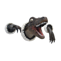 3-Piece Set Wall-Mounted Dinosaur Sculpture Props Home Art Dinosaur Decoration Brown