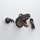 3-Piece Set Wall-Mounted Dinosaur Sculpture Props Home Art Dinosaur Decoration Brown