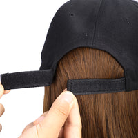 Light Brown Long Wig Hat Adjustable Baseball Cap Hat Sun Visor Cap for Women Girls