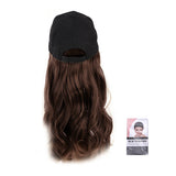 Dark Brown Curly Long Wig Hat Adjustable Baseball Cap Hat Sun Visor Cap for Women Girls