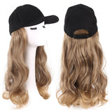 Caramel Curly Long Wig Hat Adjustable Baseball Cap Hat Sun Visor Cap for Women Girls