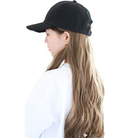 Caramel Curly Long Wig Hat Adjustable Baseball Cap Hat Sun Visor Cap for Women Girls