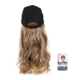 Caramel Curly Long Wig Hat Adjustable Baseball Cap Hat Sun Visor Cap for Women Girls