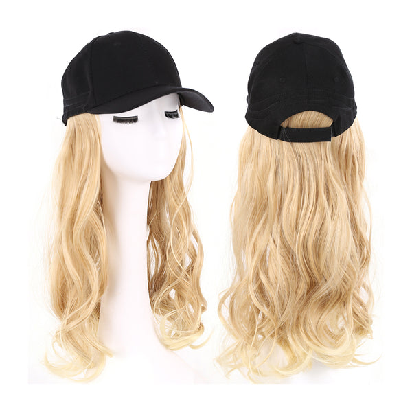 Blonde Curly Long Wig Hat Adjustable Baseball Cap Hat Sun Visor Cap for Women Girls