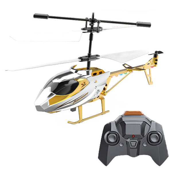 3.5 Channel Kids RC Helicopter USB Charging Kids Remote Control Flying Toy Gold