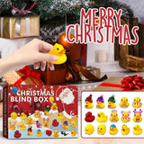 Christmas 24 Days Countdown Advent Calendar with Rubber Ducks and Accessory Children Bath Toys Gift