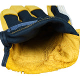 Pair of Genuine Leather Gardening Gloves Outdoor Protective Garden Work Gloves Yellow