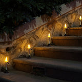 4Pcs Solar Candle Lights Flickering Candlesticks Outdoor Garden Christmas Halloween Decor