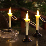 4Pcs Solar Candle Lights Flickering Candlesticks Outdoor Garden Christmas Halloween Decor