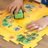 13-Piece DIY Assembling Electric Trolley Set Puzzle Track Car Play Set RailCar Building Toys Kid Gift Dinosaurs Style