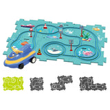 13-Piece DIY Assembling Electric Trolley Set Puzzle Track Car Play Set RailCar Building Toys Kid Gift Ocean Style