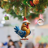 Set of 6Pcs Acrylic Chicken Pendant Car Hanging Christmas Ornament Decoration Style 2