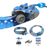 46Pcs Changeable Track Racing Car Set Flexible Race Track Electric Shark Car Toy