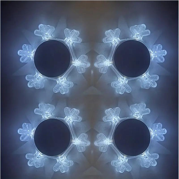 4Pcs Solar Snowflake LED Light Solar Lawn Wall Light Underground Light White