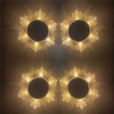 4Pcs Solar Snowflake LED Light Solar Lawn Wall Light Underground Light Warm White