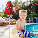 Water Rocket Launcher Sprinkler Water Play Toy Outdoor Pool Lawn Garden Fun Kids Toy Red